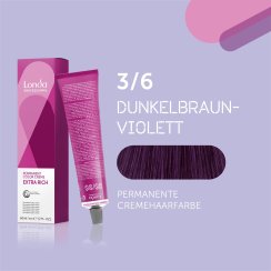 Londa Professional Extra Rich Crème Permanente Cremehaarfarbe 3/6 Dunkelbraun-violett 60ml