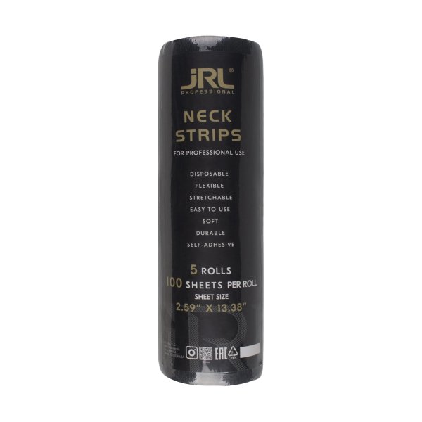 JRL Professional Halskrause 5 Rollen je 100 Streifen (Schwarz)